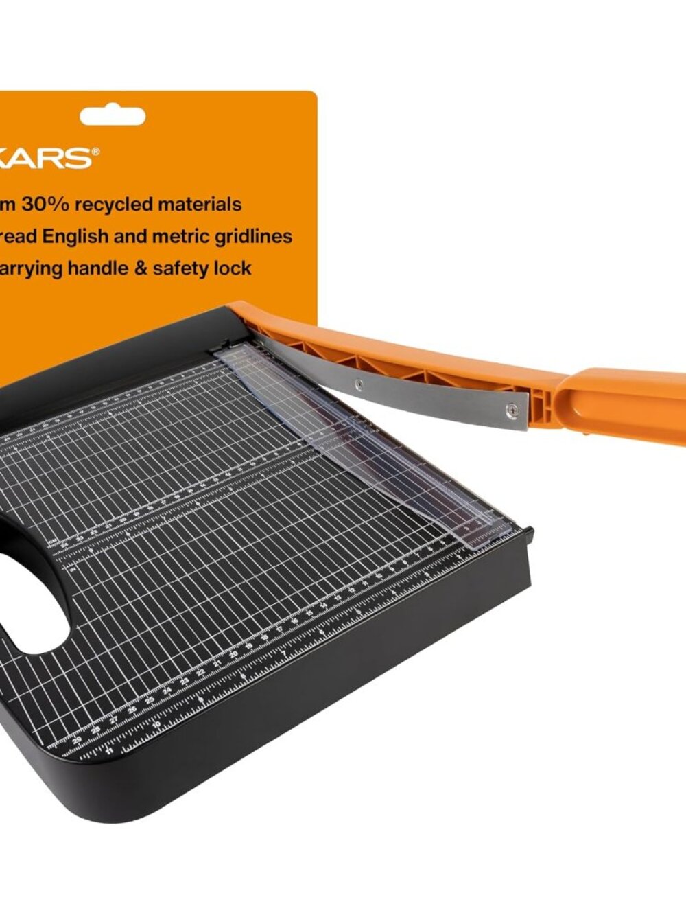 12" Recycled Bypass Guillotine Paper Cutter, Self-Sharpening